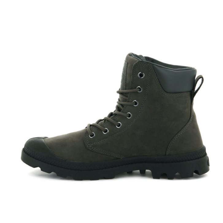 Palladium Pampa Cuff WP LUX Women's Boots Olive | UK V156-VNM